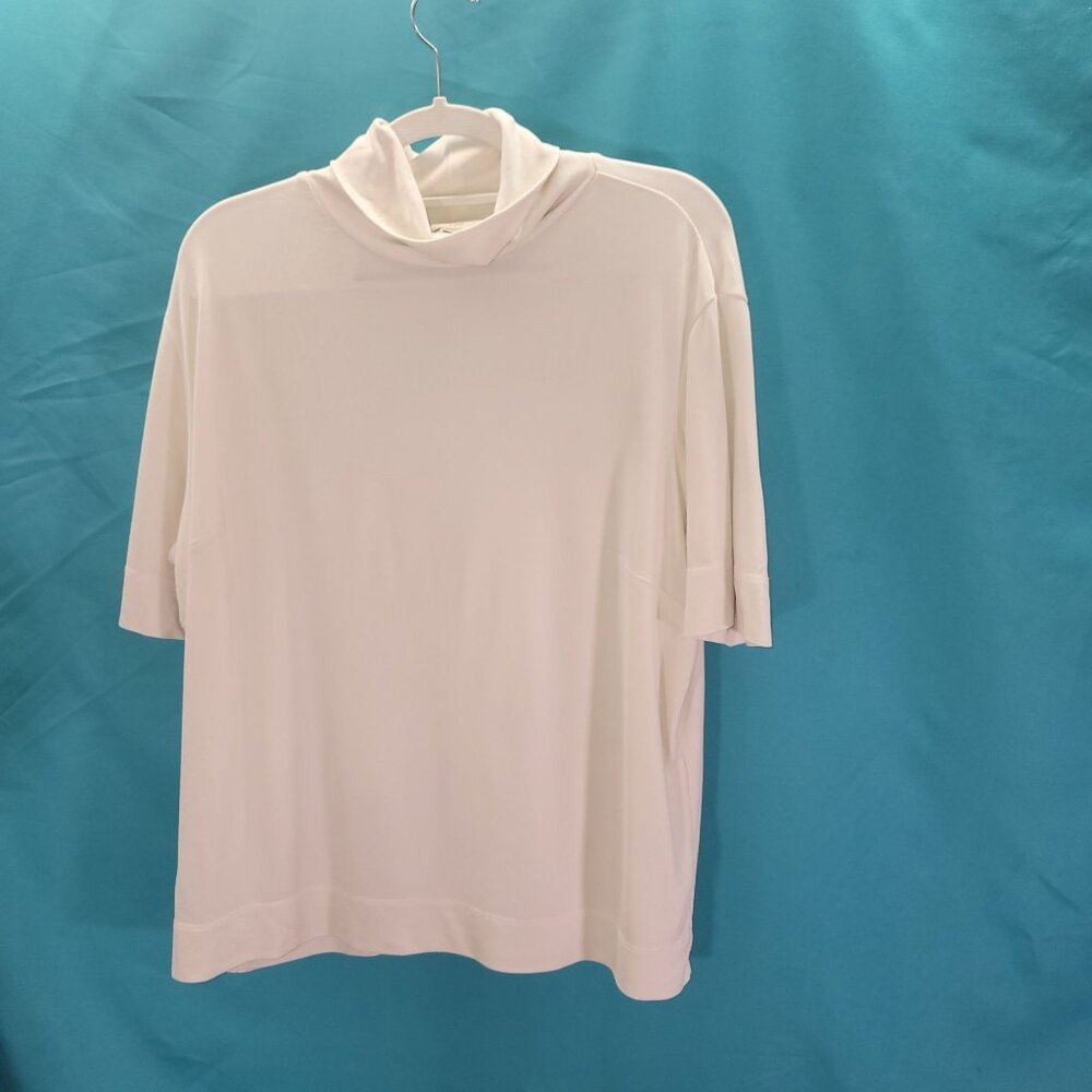 J. Jill Womens 1X Silk Turtleneck White Top